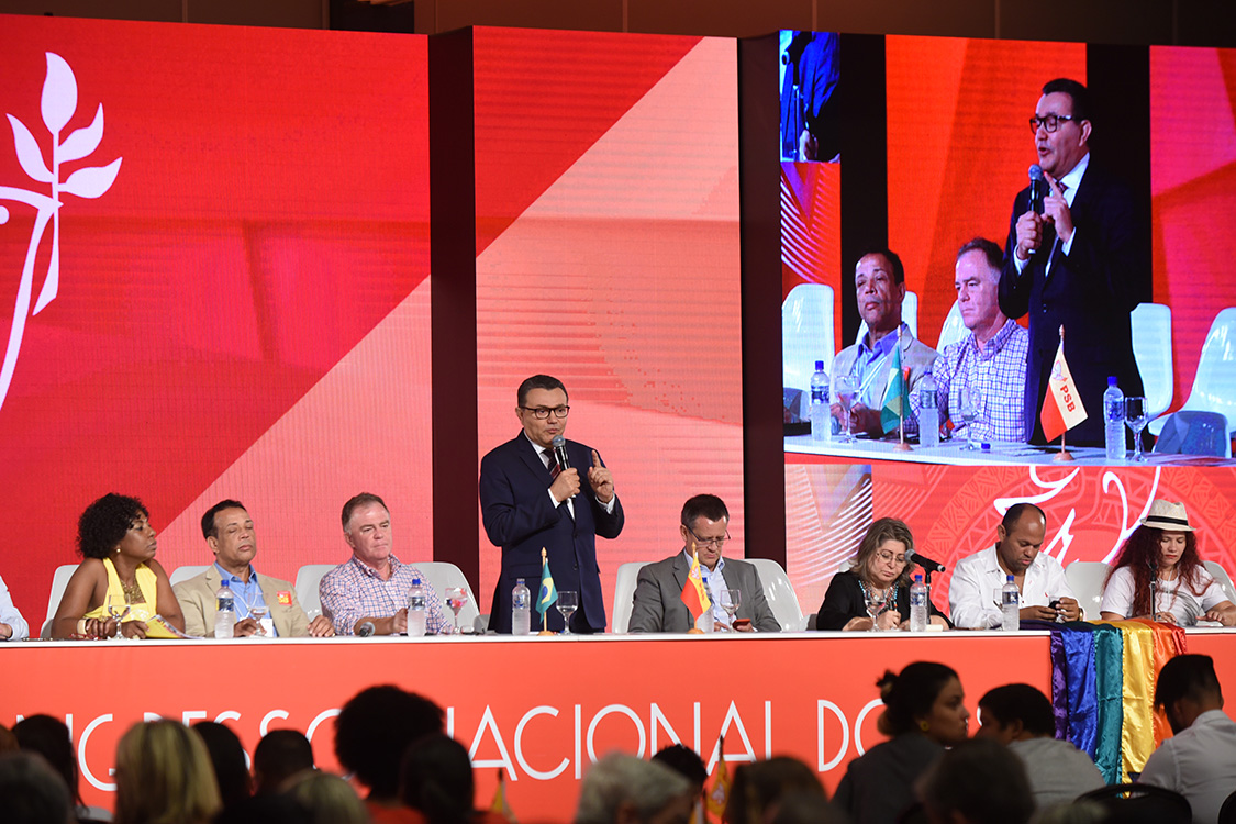 O presidente nacional do PSB, Carlos Siqueira, durante o Congresso Nacional do partido, em Brasília